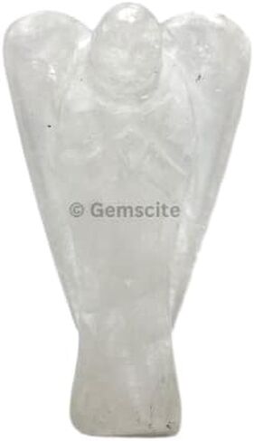 GEMSCITE Clear Quartz Guardian Angel Crystal Healing Feng Shui Gift Reiki Psychic Energy Meditation Health Wealth Luck Deflector Metaphysical Gemstone Spiritual Fear (1 inches) in Saudi Arabia