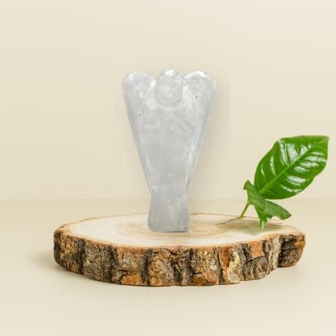 GEMSCITE Clear Quartz Guardian Angel Crystal Healing Feng Shui Gift Reiki Psychic Energy Meditation Health Wealth Luck Deflector Metaphysical Gemstone Spiritual Fear (1 inches) in Saudi Arabia