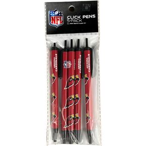 NFL Arizona Cardinals 5-Pack Retractable Click Pens- Great Stocking Suffers and Party Favors