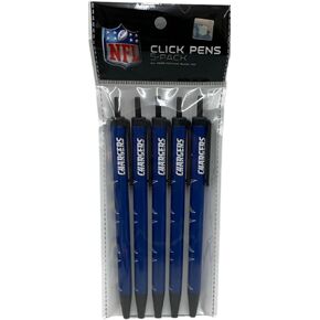 NFL Los Angeles Chargers 5-Pack Retractable Click Pens- Great Stocking Suffers and Party Favors