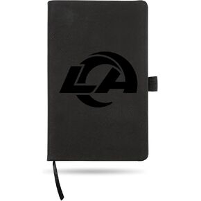 Rico Industries NFL Los Angeles Rams مفكرة صغيرة منقوشة بالليزر باللون الأسود مقاس 8.25 بوصة × 5.25 بوصة - ملحقات المكتب in Saudi Arabia