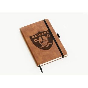 Rico Industries NFL Las Vegas Raiders Brown Laser Engraved Small Notepad Jounral/Notepad 8.25" x 5.25"- Office Accessory