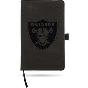 Rico Industries NFL Las Vegas Raiders Black Laser Engraved Small Notepad Jounral/Notepad 8.25" x 5.25"- Office Accessory