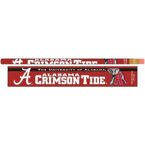 ALABAMA CRIMSON TIDE OFFICIAL LOGO PENCIL 6-PACK