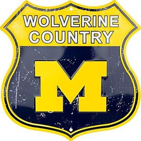 Hangtime Wolverine Country - University of Michigan Route Sign 12 x 12 inches