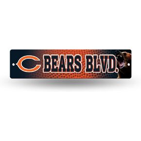 Rico Industries NFL Chicago Bears 16-Inch Plastic Street Sign Décor
