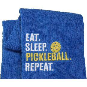 LEVLO Pickleball Sports Lovers Gift Eat Sleep Pickleball Repeat Cotton Towels for Pickleball Lovers (Eat Sleep Pickleball Repeat)