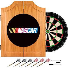 NASCAR Wood Dart Cabinet Set