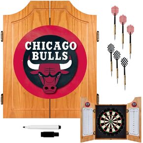 NBA Chicago Bulls Wood Dart Cabinet Set