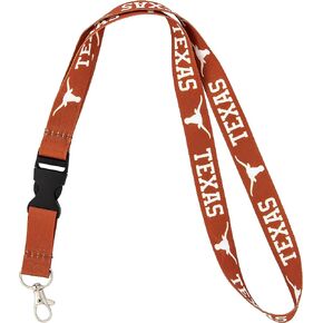 Desert Cactus University of Texas UT Longhorns Car Keys ID Badge Holder Lanyard Keychain Detachable Breakaway Snap Buckle (Orange - Longhorn)