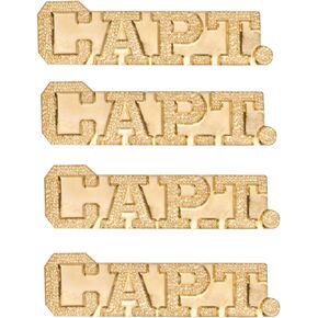Captain Pin 25 Inch High by 1.5 inches long Captain Chenille Pin. Package of 4.