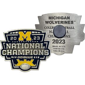 Heritage Pewter Michigan Wolverines 2023 CFP National Champions Magnet | Intricately Crafted Metal Pewter