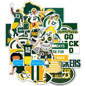 30 PCS American Football Rugby Stickers for Water Bottle, Laptop, Bicycle, Computer, Motorcycle, Travel Case, Car Decal Decoration Sticker 2-2.5 inches