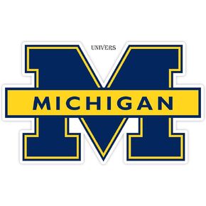 Michigan Stickers University of Mich Vinyl Decal (Choose Your Size) Football Michigan Wolverine Vinyl Sticker Die Сut, M Team Logo Blue (3 inch - Longer Side)