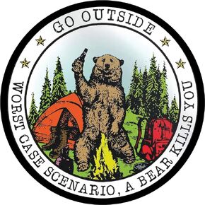 Go Outside Worst Case Scenario A Bear Kills You Vinyl Decal Sticker - Car Truck Van SUV Window Wall Cup Laptop 5.5-Inch