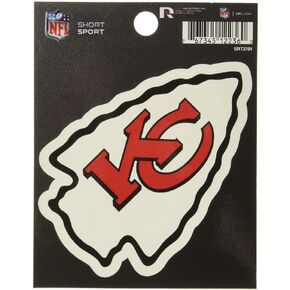 ملصق رياضي قصير من Rico Industries NFL Football Kansas City Chiefs مقاس 3.75 بوصة × 4.75 بوصة شعار الفريق قصير رياضي
