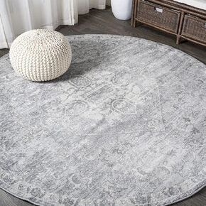 JONATHAN Y MDP104A-28 Modern Vintage Floral Medallion Indoor Area -rug Country Easy -cleaning Bedroom Kitchen Living Room Non Shedding, 2 X 8, Light Pink,Navy