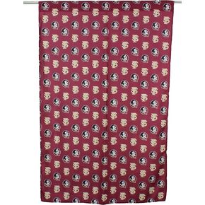College Covers Everything Comfy Florida State Seminoles Curtain Panel Set, 2 Panels, 2 Matching Tie Backs, 42 inches Wide by 63 inches Long