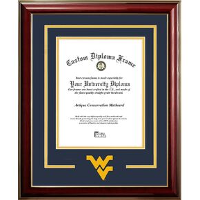 Campus Images West Virginia University Mountaineers 11w x 14h Classic Spirit Logo Diploma Frame, Mahogany