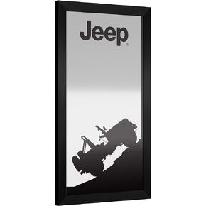 مرآة بار ذات إطار عالمي للعلامة التجارية - صورة ظلية لسيارة جيب، لافتة بيرة زجاجية، إطار أسود جاهز للتعليق للحانة، أو غرفة الألعاب، أو المرآب أو كهف الرجل in Kuwait