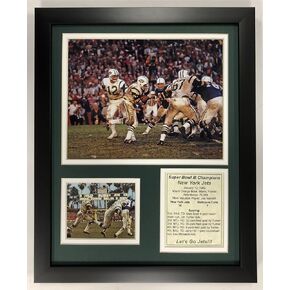 Legends Never Die NFL 1968 New York Jets Super Bowl III Champions Framed Double Matted Photos, 12" x 15" in Saudi Arabia