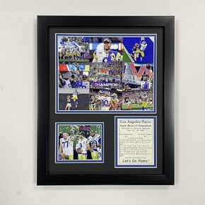 Legends Never Die, Inc. Los Angeles Rams | 2021 Champions | 12"x15" Framed Photo Collage (Mosaic)