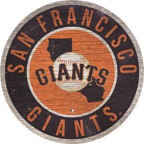 MLB San Francisco Giants 12" Circle with State and Team Logo Wood Sign