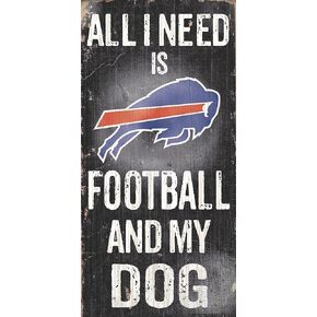 Fan Creations N0640 Buffalo Bills Football and My Dog Sign Navy, 6" x 12"