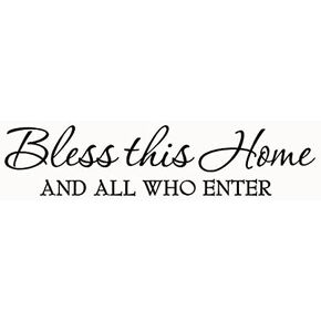 Bless This Home and All Who Enter Wall Decals Quotes Religious Sayings Vinyl Wall Art Decor Home Blessing