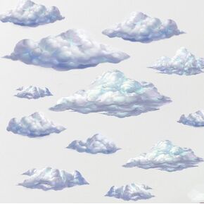Create-A-Mural Sky Cloud Wall Decals Beautiful Cloud Wall Stickers Girls Wall Art Stickers for Bedroom Peel and Stick Kids Room Decor Nursery Toddler Teen Decorations Playroom Birthday Gift