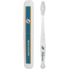 Siskiyou Sports NFL Miami Dolphins Unisex Travel Set Toothbrush and Travel Case, White, One Size
