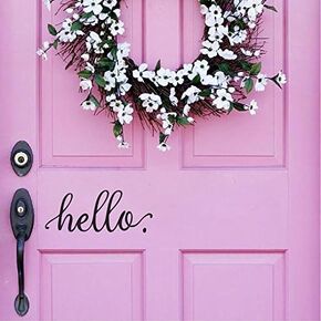 BATTOO Hello Door Decal Door Decals Door Stickers Door Signage Hello Stickers Front Door Decal Entryway Decal Wall Decor(9"X 4",Black) in Kuwait