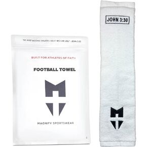 Magnify Sportswear Football Towel for Athletes of Faith - Quarterback QB Towel for Men, Youth & Boys - Dries Hands, Gloves & Football Accessories