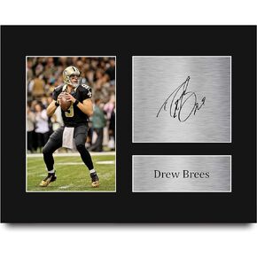 HWC Trading Drew Brees USL Signed Printed Gifts Signed Printed Print Photo Picture Display for National Football League Fans - US Letter Size