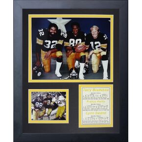 Legends Never Die Pittsburgh Steelers 70's Big 3 Kneeling Framed Photo Collage, 11x14-Inch