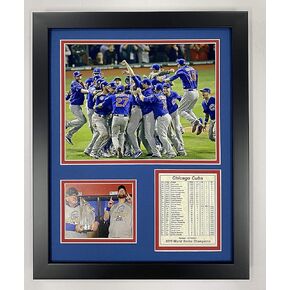 Legends Never Die Chicago Cubs 2016 World Series Champs Celebration Collectible | Framed Photo Collage Wall Art Decor - 12"x15", Model: 11400U