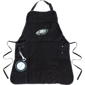 Team Sports America NFL Philadelphia Eagles Ultimate Grilling Apron | Bottle Opener and Insulated Beverage Holder | Heavy Duty Durable Cotton Canvas 300 GSM | Machine Washable | Adjustable Straps