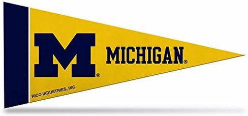 Rico Industries NCAA Michigan Wolverines ديكور راية صغيرة كلاسيكية مقاس 10.16 سم × 22.86 سم in Saudi Arabia