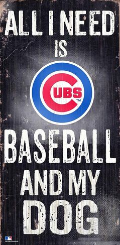 Fan Creations MLB Chicago Cubs للجنسين Chicago Cubs البيسبول وعلامة My Dog، لون الفريق، 6 × 12 in Saudi Arabia