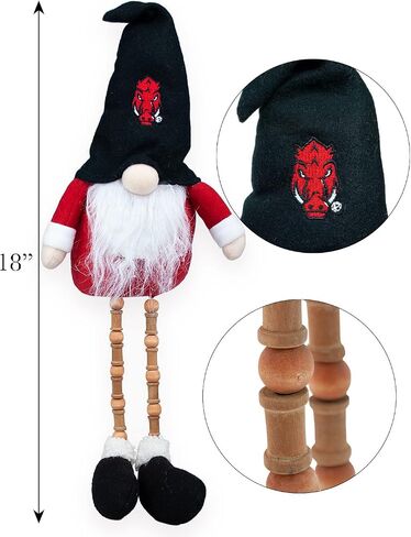 Hanna's Handiworks Collegiate Plush Gnome Sitter with Beaded Dangle Legs Dorm Decoration- Ideal Gift for Students/Graduation/Alumni - Show Your NCAA Team Spirit in Saudi Arabia