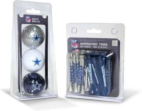 Team Golf NFL Logo Imprinted Golf Balls (3 Count) & 2-3/4" Regulation Golf Tees (50 Count), Multi Colored in Saudi Arabia