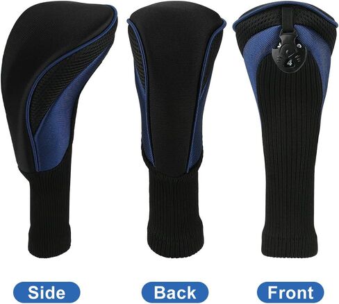 أغطية رأس نادي الجولف رقم واحد لسيارات Fairway Woods Driver Hybrids، مجموعة أغطية رأس شبكية طويلة الرقبة مكونة من 3 قطع مع رقم قابل للتبديل. علامات 3 4 5 6 7 X in Kuwait
