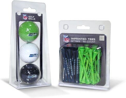 Team Golf NFL Logo Imprinted Golf Balls (3 Count) & 2-3/4" Regulation Golf Tees (50 Count), Multi Colored in Saudi Arabia