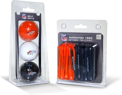 Team Golf NFL Logo Imprinted Golf Balls (3 Count) & 2-3/4" Regulation Golf Tees (50 Count), Multi Colored in Saudi Arabia