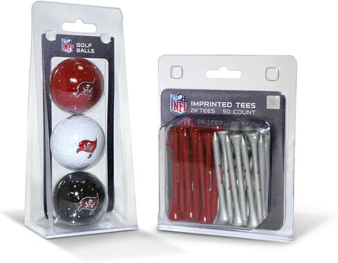 Team Golf NFL Logo Imprinted Golf Balls (3 Count) & 2-3/4" Regulation Golf Tees (50 Count), Multi Colored in Saudi Arabia