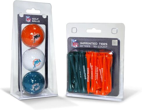 Team Golf NFL Logo Imprinted Golf Balls (3 Count) & 2-3/4" Regulation Golf Tees (50 Count), Multi Colored in Saudi Arabia