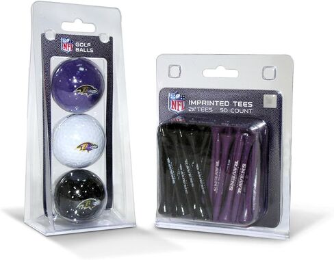 Team Golf NFL Logo Imprinted Golf Balls (3 Count) & 2-3/4" Regulation Golf Tees (50 Count), Multi Colored in Saudi Arabia