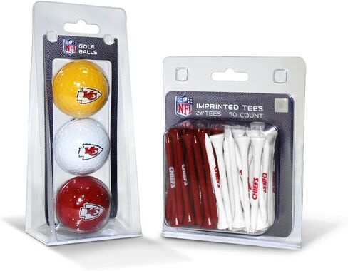 Team Golf NFL Logo Imprinted Golf Balls (3 Count) & 2-3/4" Regulation Golf Tees (50 Count), Multi Colored in Saudi Arabia