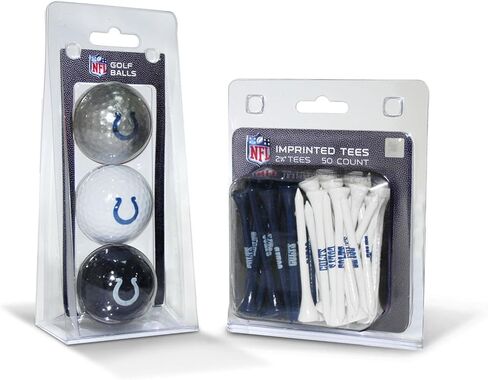 Team Golf NFL Logo Imprinted Golf Balls (3 Count) & 2-3/4" Regulation Golf Tees (50 Count), Multi Colored in Saudi Arabia