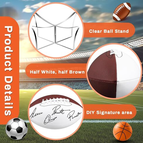 Libima 3 Pcs Autograph Sports Ball Set Autograph Basketball with Acrylic Stand Blank Signature Official Size 9 Football Size 7 Basketball Size 5 Soccer for High School College Coach Gift in Saudi Arabia